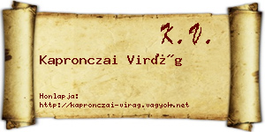 Kapronczai Virág névjegykártya